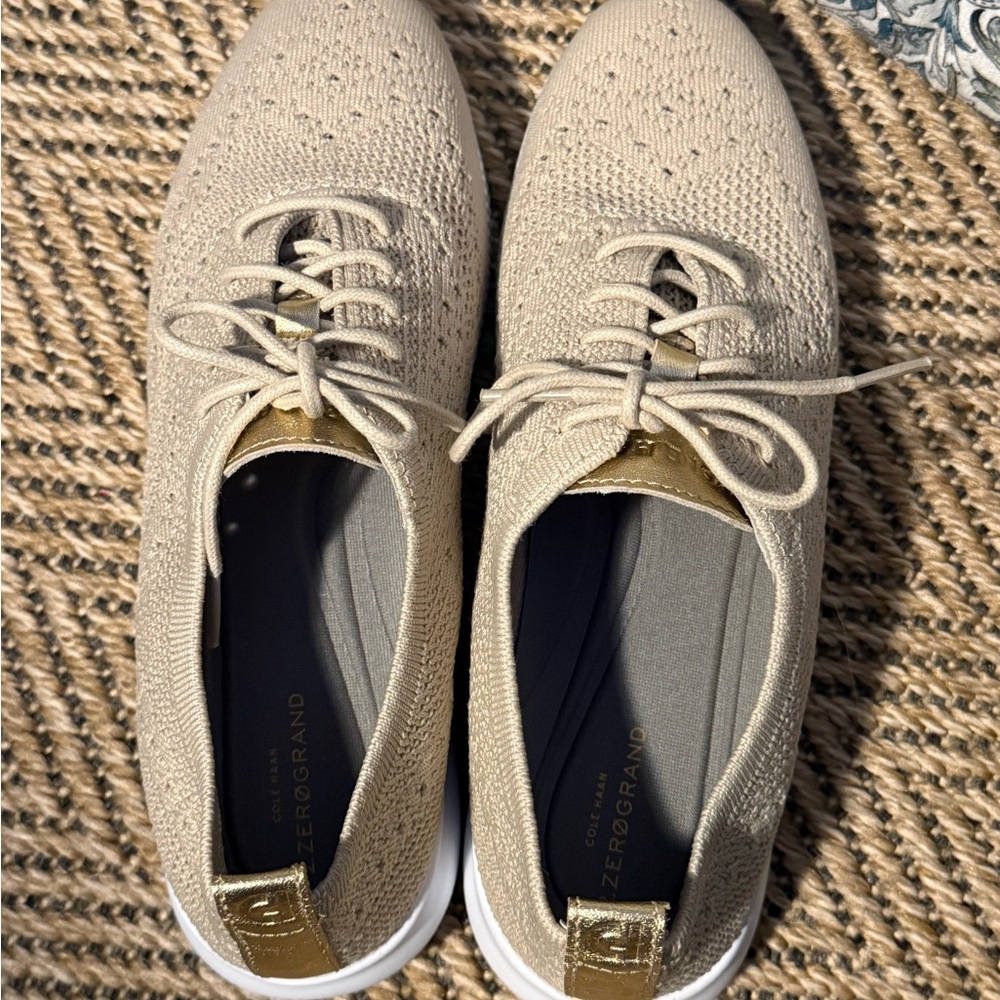 Cole Haan Beige Knit Sneakers